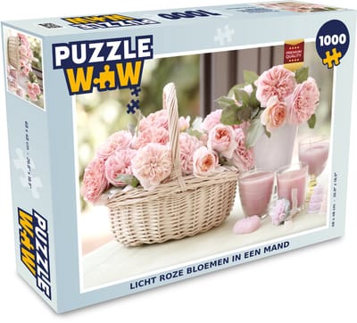 Puzzel Rozen - Pastel - Mandje - Legpuzzel - Puzzel 1000 stukjes volwassenen