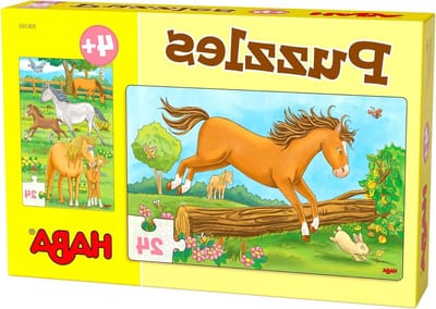 Paarden Puzzel - Legpuzzel Kinderen - Ontspannen Spelen - 2 Motieven - 24 Stukjes - Multicolor