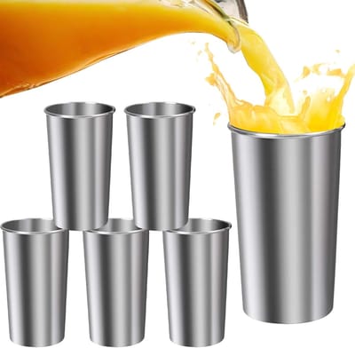 RVS Bekers - Drinkglazen Tumblers - Buiten en Binnen - Onbreekbaar Stapelbaar - 600 ml - Zilverkleurig