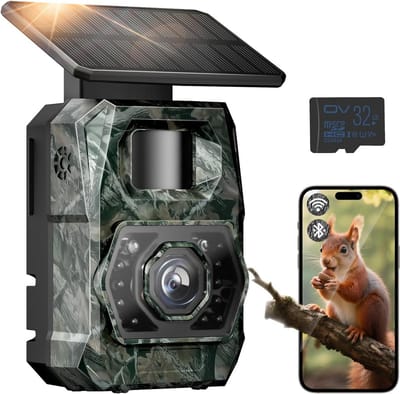 Wildcamera met App - Outdoor Camera - Dieren Observeren - Zonne-energie Accu - 48 MP - Groen
