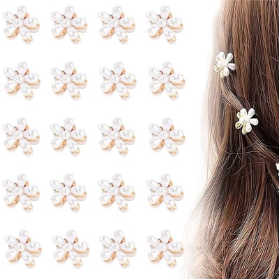 Dailygoods- Haarclips 10 Stuks - Kleine Parelhaarclips - Elegant - Haarspelden Dames - Mini-Haarclips - Duurzaam Materiaal - 2,1 cm