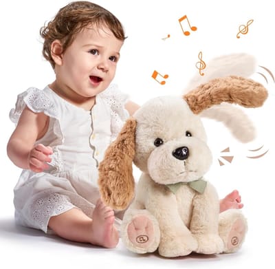 Interactief Praat- en Zingt Hondenspeelgoed voor Kinderen, Pluche Dier, 6 Liedjes, Educatief en Amusant Speelgoed voor Baby's en Peuters