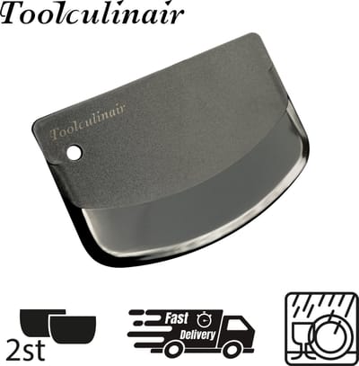 Toolculinair - zwart 2 stuks - Deegschraper - Deegsnijder - Deegkrabber - keukenschraper - Deeg schraper