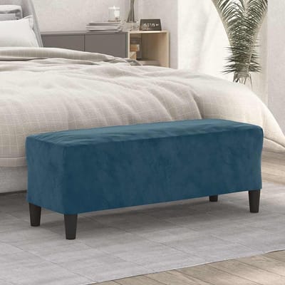 vidaXL - Bankje - 100x35x41 - cm - fluweel - blauw