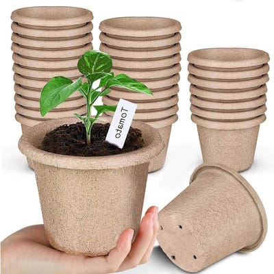 Biologisch afbreekbare zaailingenpotten 11CM - 30 stuks, eco-vriendelijk, inclusief plantmarkers en planttools voor tuinieren