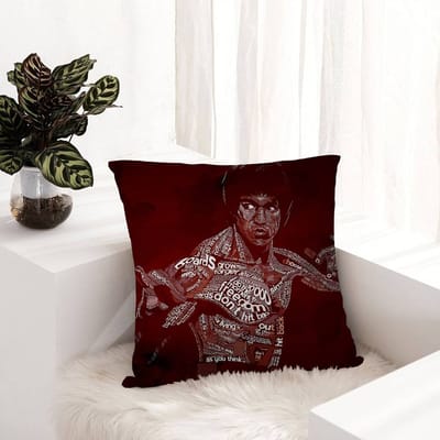 Housse d'oreiller B-Bruce L-Lee Housse de coussin de canapé Décoration de pièce de maison Cadeau pour enfant 40x40cm