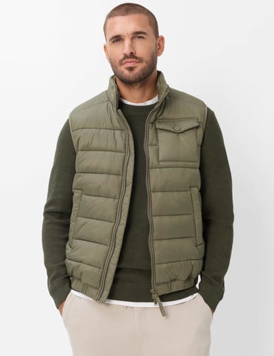 Brax Heren Gilet  Style WILL khaki Groen Khaki, groen - khaki, maat S