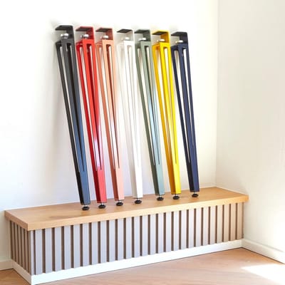 Tafelpoten Set - F-vorm poten - Tafel maken - Verstelbare glijders - 745 mm hoogte - Betongrijs