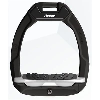 Veiligheidspezen voor het paardrijden Gehoekt Ultra Grip Zwart/Grijs/Wit Flex-On Safe-On