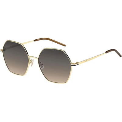 Boss Unisex Volwassen Ronde Geometrische Zonnebril (Goud)