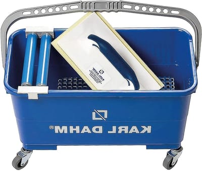 Tegel Wasset - Vloerreiniger Emmer - Efficiënt Vloeren Wassen - Dubbel Rol Opzetstuk - 25 Liter Capaciteit - Grijs