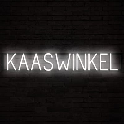 KAASWINKEL - Lichtreclame Neon LED bord verlicht | SpellBrite | 97,76 x 16 cm | 6 Dimstanden & 8 Lichtanimaties | Reclamebord neon verlichting