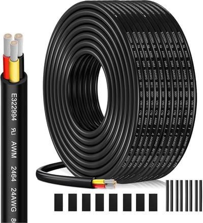 3-aderige UL2464 Verlengkabel 24 AWG 0,23 mm² 20 m -300 V voor LED Verlichting en Auto
