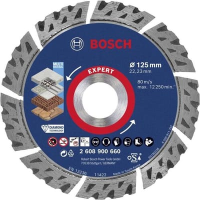 Bosch Accessories 2608900660 EXPERT MultiMaterial Diamanten doorslijpschijf Diameter 125 mm Boordiameter 22.23 mm Steen, Beton, Baksteen 1 stuk(s)