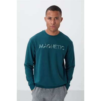 Heren Geprinte Ronde Hals Sweatshirt