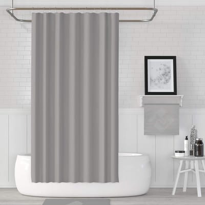 Casabueno - Douchegordijn Grijs- Effen - Anti Schimmel - Douchegordijn 180x200 cm - Shower Curtain - met Douche Gordijnringen - Grijs