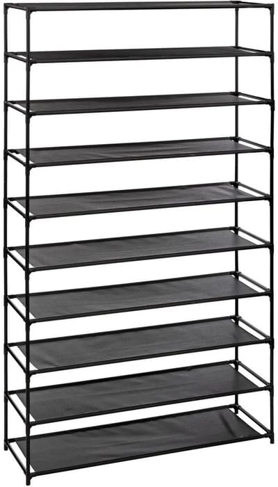 5Five Schoenenrek Intissa - 10-laags - metaal/kunststof - 93 x 30 x 158 cm - voor 40 paar schoenen - zwart