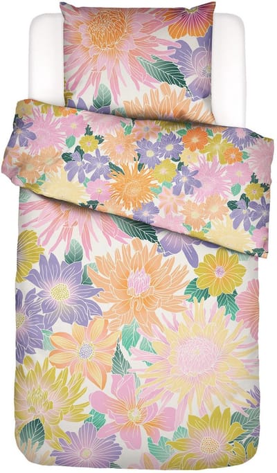 Essenza Flower Fling Dekbedovertrek Bright white - Eenpersoons – 140x200/220 cm