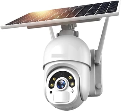Draadloze Beveiligingscamera - IP Camera Buiten - Huis Beveiligen - Zonnepaneel Aangedreven - 1080P HD - Wit