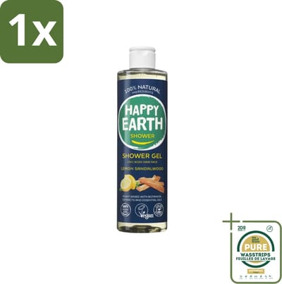 1 x Happy Earth – Douchegel – 100% Natuurlijk Men Protect – 300 ml- Douchegel Mannen - Natuurlijke Douchegel - Vegan Douchegel - 3-in-1 Douchegel - Gezichtsreiniging