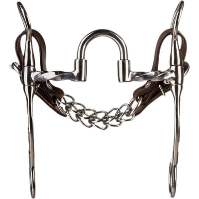 Mors western snaffle voor paard met gedraaide stangen en middelgrote gegraveerde spijlen Metalab BF
