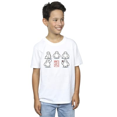 Disney Jongens Big Hero 6 Baymax Veel houdingen T-Shirt (Wit)