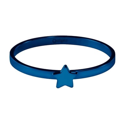 Quiges Stapelring Dames - Vulring Ster - RVS Blauw - Maat 19 - Hoogte 2mm