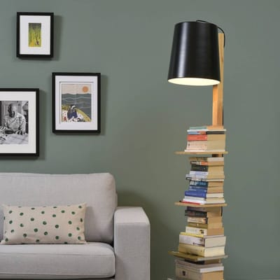 it's about RoMi Vloerlamp Cambridge - Zwart/Naturel - 38x30x168cm - Bohemian - Staande lampen voor Woonkamer - Slaapkamer