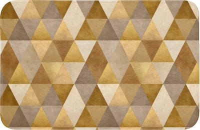 WC mat 60x40 cm - Antislip - Geometrisch - Driehoek - Goud - Toiletmat - Vloermat - Douchemat - Toilet tapijt - Toiletmatten