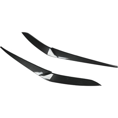 1 Paire Sourcils de Phare Avant Surface Lisse Résistant aux UV Coins Arrondis Compatibles avec X5 G05 X6 G06 Style Fibre de Carbone black