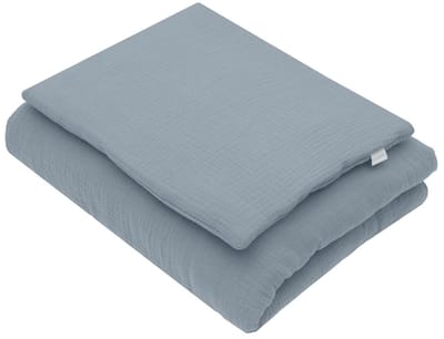 New Baby mousseline dekbedset 80x70 cm blauw - Babydekbed