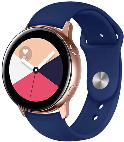 Stravo 20mm Quick Release Siliconen Horlogebandje – Klassiek Sport Bandje – Geschikt voor Samsung Galaxy Watch 7 / 6 / 5 / 4, Garmin Vivoactive 6 / 5 / 3 en Garmin Forerunner 70 / 170 / 55 / 165 / 245 – Donkerblauw