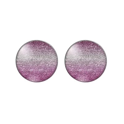 Clip oorbellen- Roze- spikkel- 2 cm- geen gaatje- Charme Bijoux