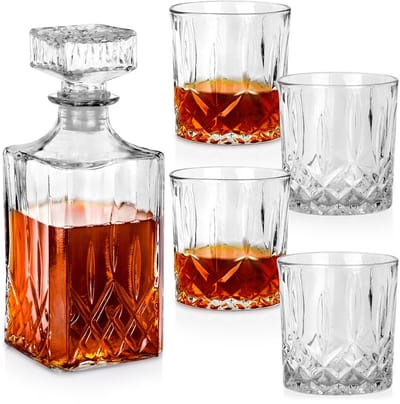 Vilde - Whiskey Set - Karaf en Glazen - 900ml en 300ml - Glas