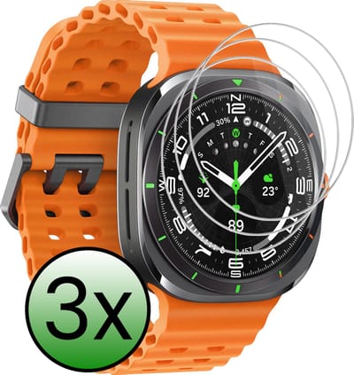 Screenprotector - 3 Stuks Geschikt voor Samsung Galaxy Watch Ultra - Extra Sterk - Tempered Glass - Gehard Glas - Beschermglas Screen Cover - Bescherm Protector voor Smartwatch