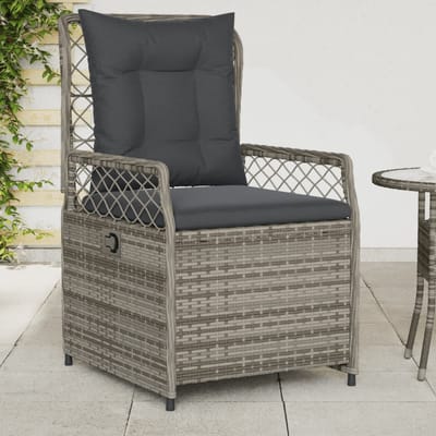vidaXL - Tuinstoelen - 2 - st - verstelbaar - poly - rattan - grijs