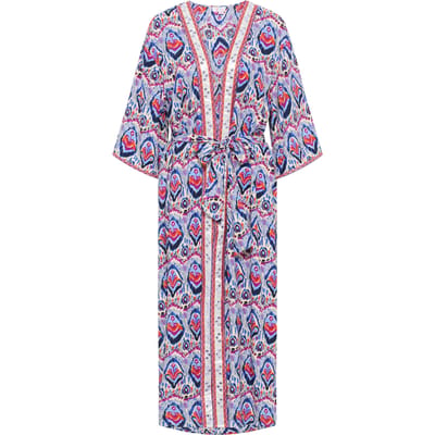 IZIA Kimono Dames Blauw Veelkleurig