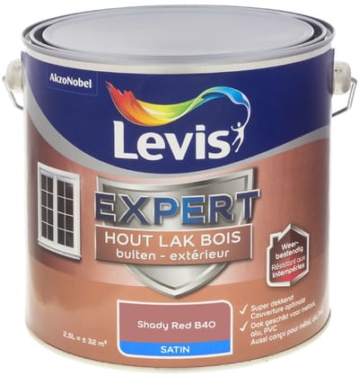 Levis - Expert Hout Lak Buiten Satin Mix - Shady Red B40 - Mengverf - 2,5 L