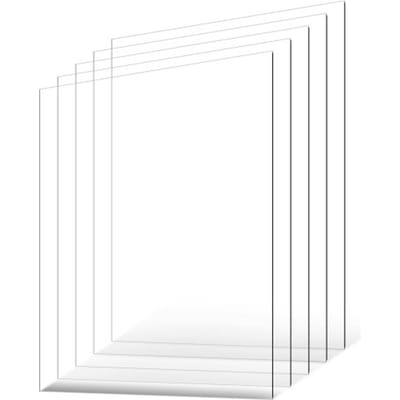 VEVOR PET/Plexiglas platen, set van 5 kunststof platen, 610x914mm, 1mm dik, transparante flexibele kunststof platen voor knutselwerkjes, vervangend glas voor fotolijsten, doe-het-zelf displayproject, eenvoudig te snijden