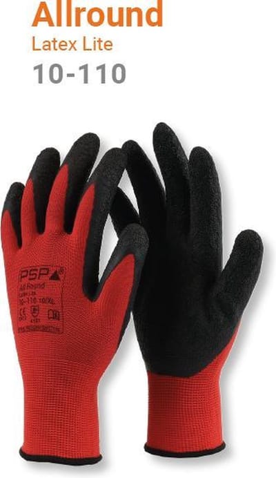 12x 12 paar - Werkhandschoenen PSP 10-110 Allround Latex Lite (per doos van 12x 12 paar), maat 11