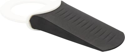 Deurstopper met Haak - Klem Rubber - Deuren Beschermen - Flexibel op Elk Vloer - 34x110mm - Zwart/Wit