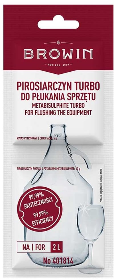 Browin - Metabisulfiet Turbo met Citroenzuur – Reinigingsmiddel voor Wijnmaakapparatuur – 15 gram