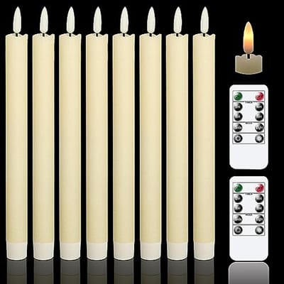 Vlamloze Taper Kaarsen met Afstandsbediening en Timer - LED Wax Kaarsen voor Thuisdecoratie