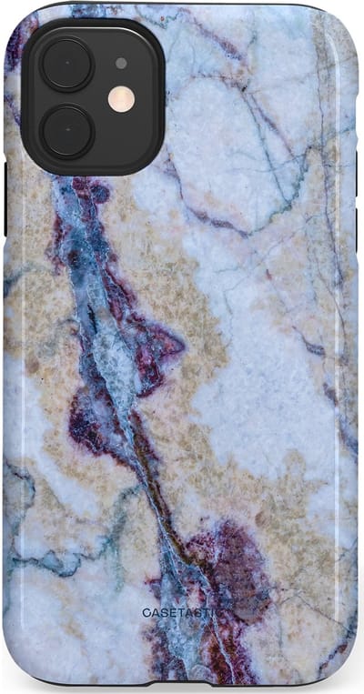 Casetastic hoesje geschikt voor Apple iPhone 11 - Dubbellaagse bescherming - Diepzee Marmer - Fashion Case - Blauw Zand