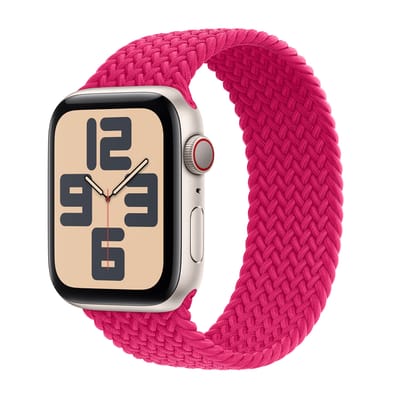 Apple Gevlochten solobandje voor de Apple Watch | 38/40/41/42 mm - Maat 1 - Raspberry