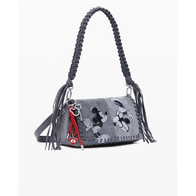 Desigual schoudertas Mickey Kiss Naron Flap Bag Denim Light Grey grijs