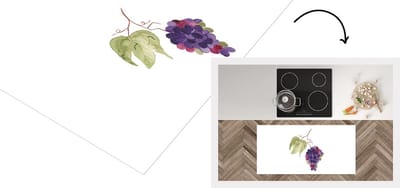 Keukenloper - Loper keuken - Druiven - Bladeren - Tak - 120x60 cm - Keukenloper vinyl