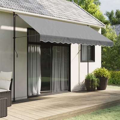 vidaXL - Vervangingsdoek - voor - luifelrok - gestreept - 350 - cm - antracietkleurig