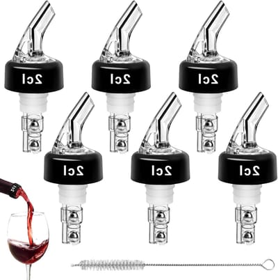 6 Stuks Spirits Giettuit, 2cl Flesdispenser, Perfect voor Thuisbar, Wijn, Cocktails en Oliegebruik