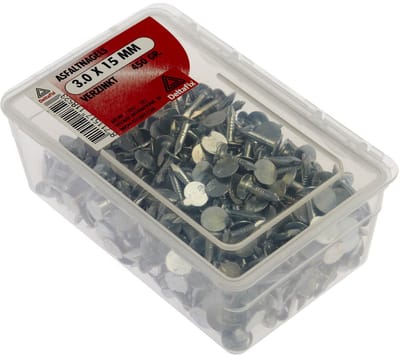 Asfaltnagel.verzinkt. 3.0x15mm. lang. 450 gram. kopspijkers'Deltafix.